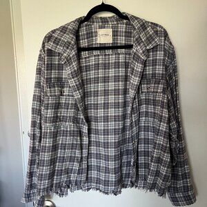 Lucky Brand Blue and Gray Flannel Size X- Large